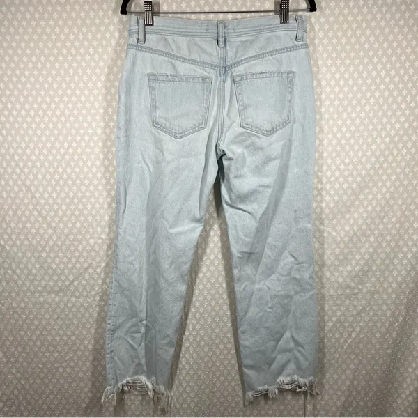 Free People Light Wash Mid Rise Maggie Distressed‎ Jeans - Image 5