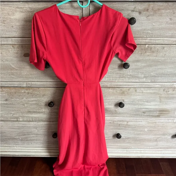 Abercrombie & Fitch Orange Sheath Maxi Dress Plunge Neckline - Image 3