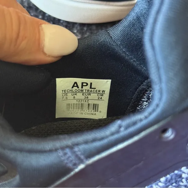 APL ATHLETIC‎ PROPULSION LABS Tracer Navy & White Mélange TechLoom Sneaker - Image 5