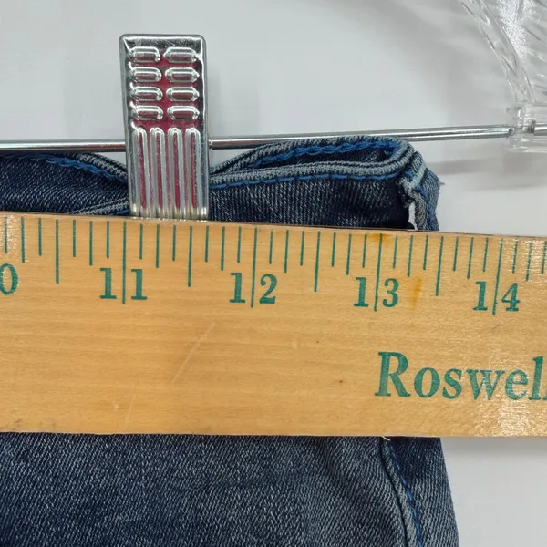 True Religion Billie Mid Rise Flap Straight Jeans Womens 24 Blue Y2K Indie Retro - Image 11