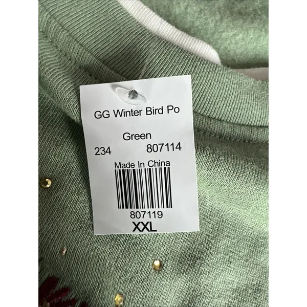 Bua Bue XXL Green Christmas Bird Sweatshirt Top Shirt Cozy Grannycore vintage - Image 10