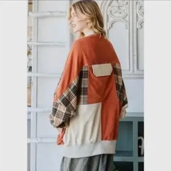 Oli & Hali Oversized Full Zip Jacket Size M Orange Size M - Image 2