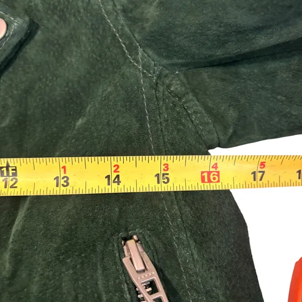 Blank NYC Suede Moto Jacket Forest Green Leather Biker 73K-9592NO Small - Image 8