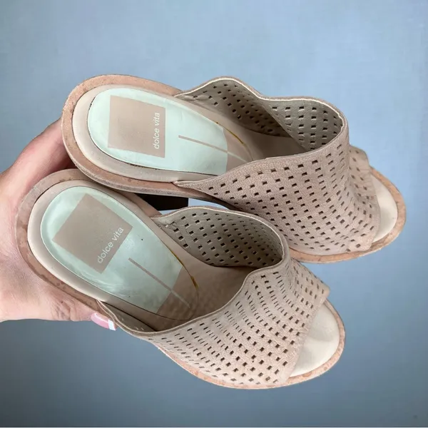 Dolce Vita | Heels Size 6.5 Tan Mules with Perforated‎ Design - Image 2