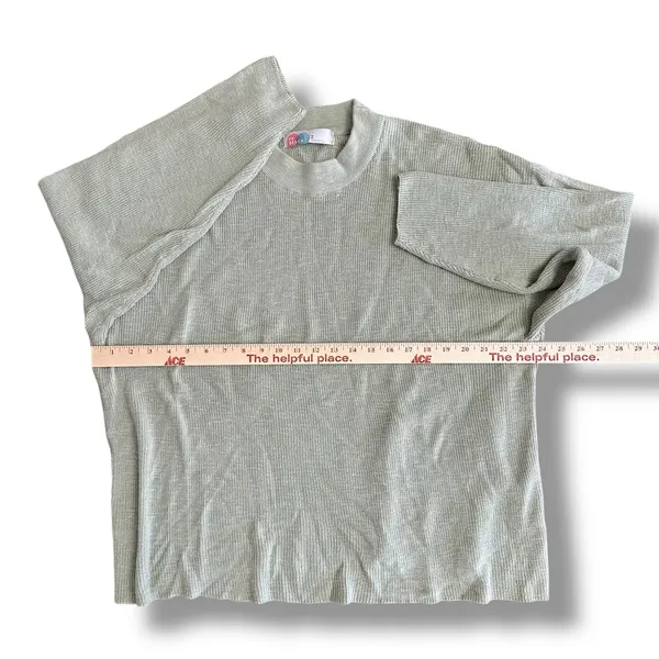FP Beach by Free‎ People Sage Green Waffle Knit Mock Neck Sweater Size M - Image 3