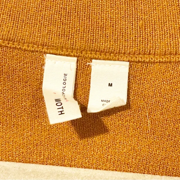 Anthropologie Moth Medium Mustard One Button Half Sleeve‎ Jacket Blazer Coat - Image 3