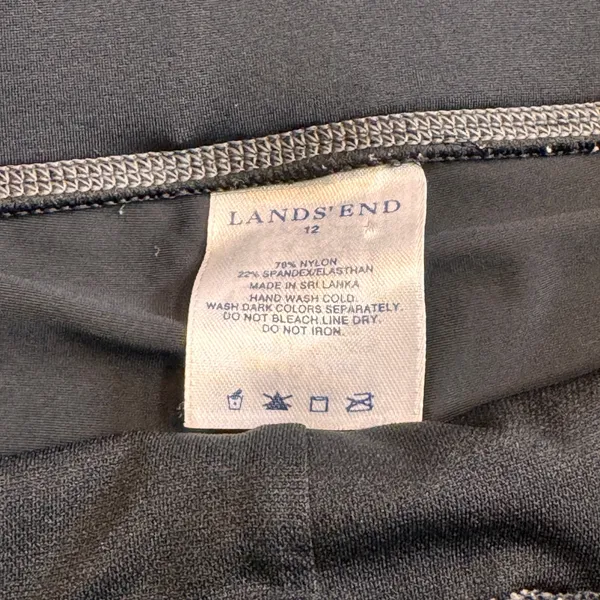 Lands' End Womens Swim Skort Bottom Size 12‎ Black Athletic - Image 4