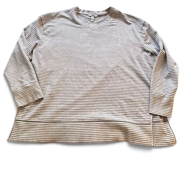 Daily Ritual XXL Striped Pullover Sweatshirt Black White Oversized Crew Neck - Image 7