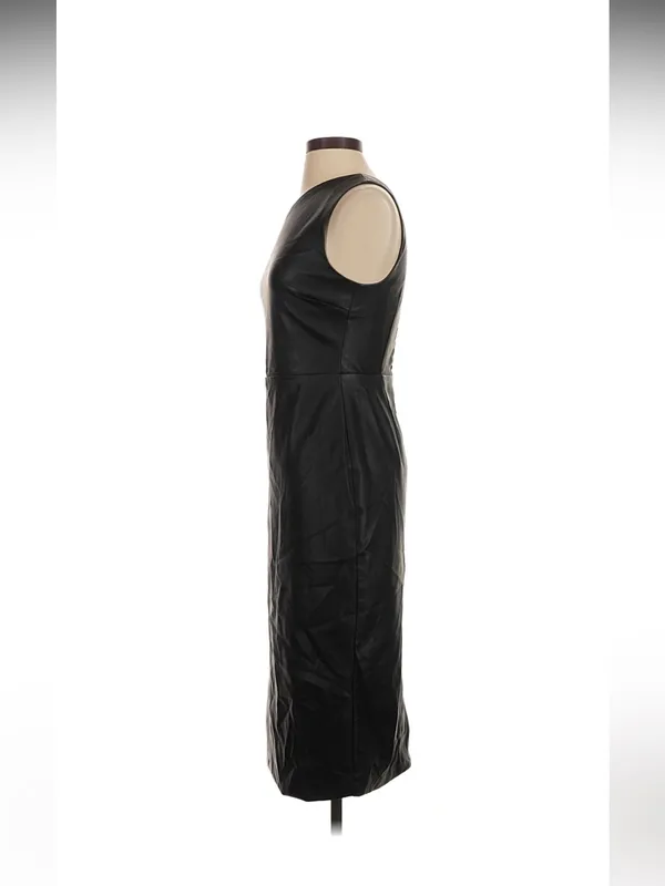 Bardot x Anthropologie Oriella Vegan Leather One Shoulder Midi Dress Size S - Image 3