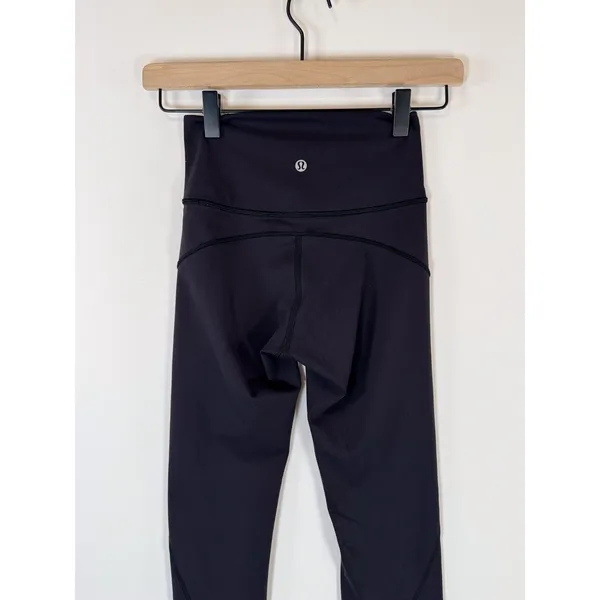 Lululemon Womens Legggings Black In Movement Pull On Stretch Gym Yoga Size 2 - Image 9
