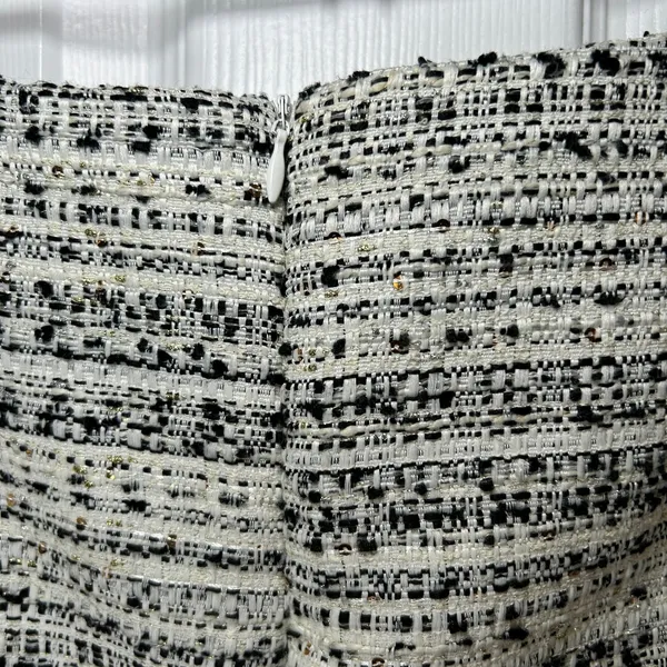 NWT‎ Altar'd State Boucle Tweed Mini Skirt White Gold Career Party Holiday XL - Image 4