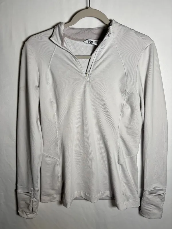 Athleta white long sleeve half-zip athletic top (size S) - Image 4