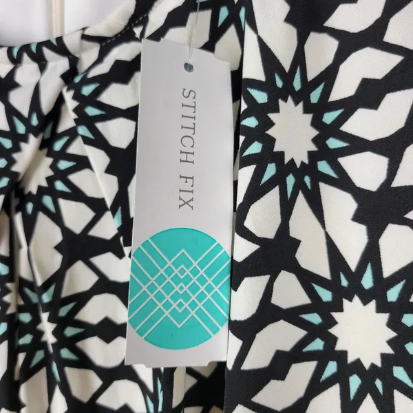 Maggie London Stitch Fix Dress 22W Black White Cenna Jersey Starbust Mini NEW - Image 8