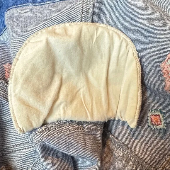 Vintage Cropped Embroidered Denim Jacket Southwestern‎ Boho Medium - Image 10