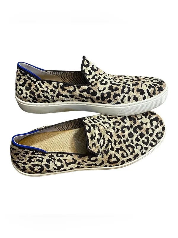 Rothy’s Leopard Animal Print Slip-On Sneakers - Beige/Black - Image 3