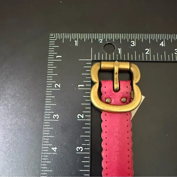 FOSSIL BT4028690 Pink Scalloped Edge Leather Belt Size S Waist 29.5”-33.5” - Image 11