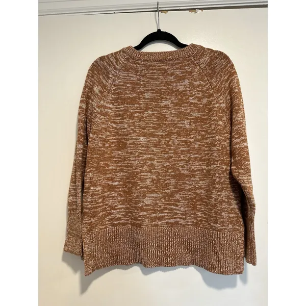 NWOT A New Day Sz: M Burnt Orange Speckle Crew Neck Boxy Wide Hem soft Sweater - Image 2