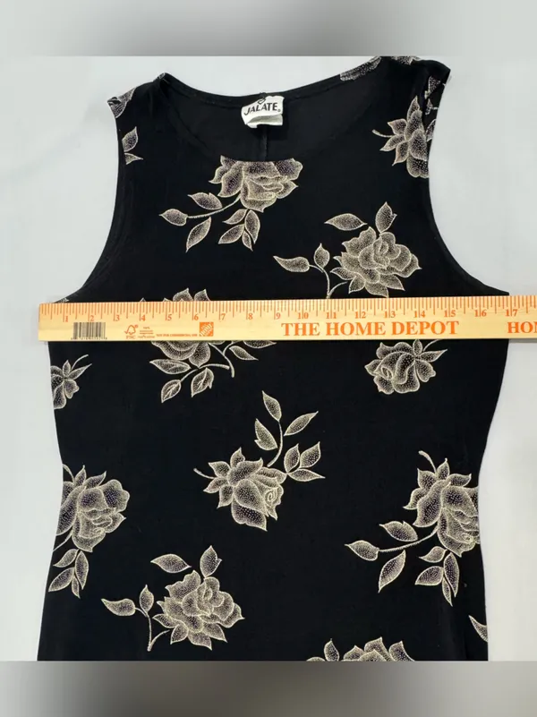 Vintage‎ JALATE black and rose gold floral maxi dress Medium - Image 7