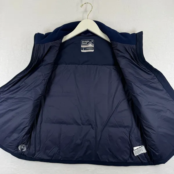 Straight Down Sandy Puffer Vest New‎ indigo Blue Insulated Full Zip Size Large - Image 7