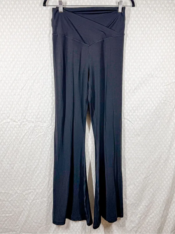 Aerie Offline Black High Rise Real Me Flare‎ Pants - Image 2