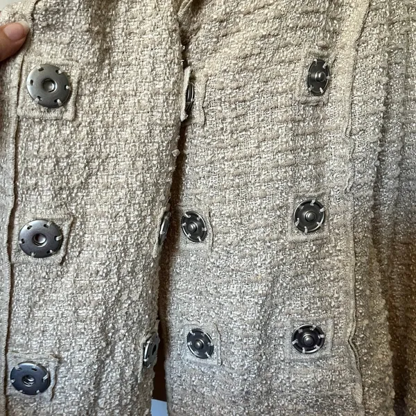 CAbi Estate Chenille Womens Blazer Sz M Lagenlook Artsy Knit 985 Quiet Luxury - Image 5