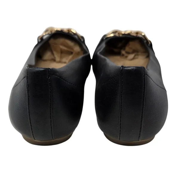 Dr. Scholl's Black Faux Leather Slip On Wexley Adorn Ballet Flats Size 7.5 M - Image 6
