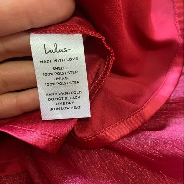 NWOT Lulus Romantic Appearance Wine Red Organza Tiered Midi Dress - Image 9
