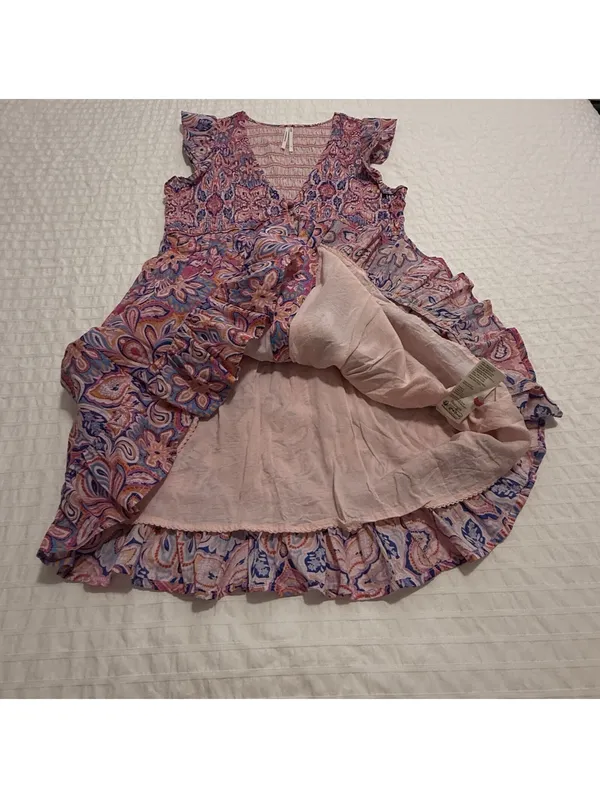 Anthropologie Peregrine Boho Floral Paisley Mini Dress S Small Pink Multi Color - Image 10