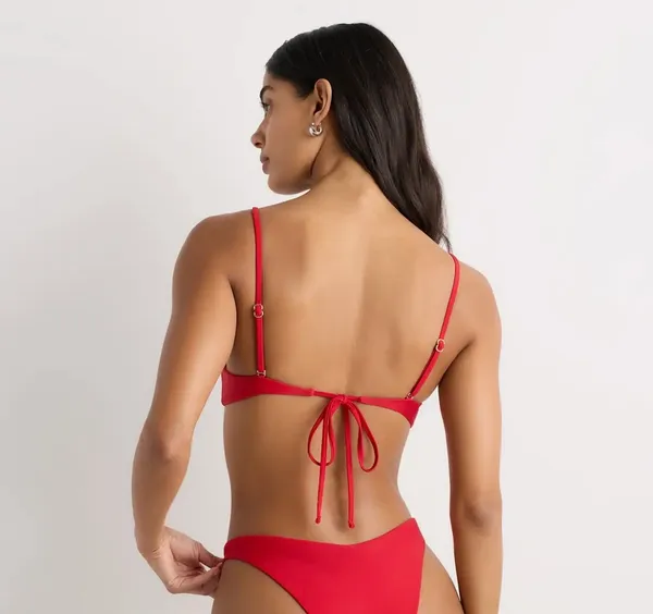 New Quince Italian Knotted Triangle Bikini Top Size Small - Image 5