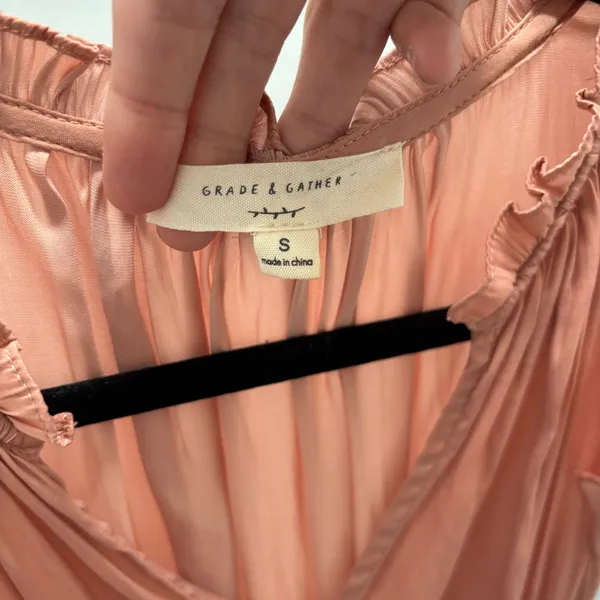 Grade & Gather Dusty Rose V-Neck Flutter Sleeve Tiered Midi Dress - Image 4