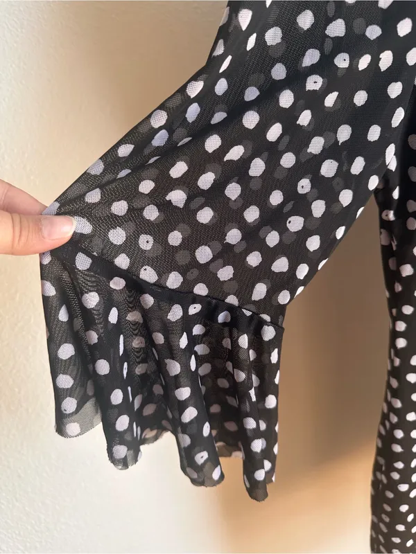 Polka dot large dress Black - Image 2
