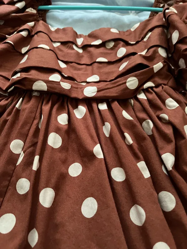 Abercrombie & Fitch Brown & White Polka Dot Dress (w/ Pockets) - Image 2