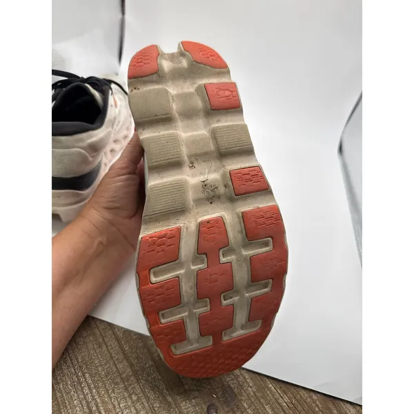 On Running Cloudmonster Undyed-White Flame Orange Sneakers Womens 11 61.99023 - Image 7