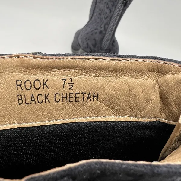 Vintage Havana Rook Black Cheetah‎ Zip Up Ankle Booties Boots Women's Size 7.5 - Image 12