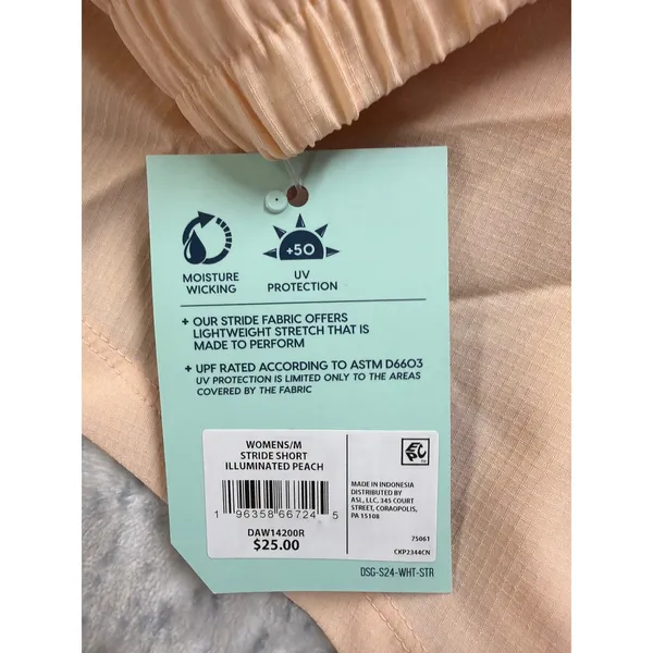 DSG Womens Stride Mid-Rise Running Shorts Illuminated Peach Medium DAW14200R NEW - Image 6