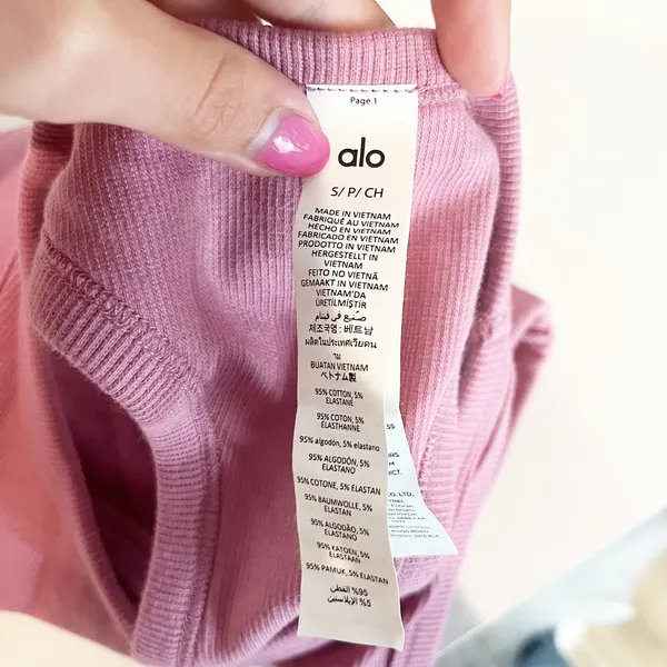 Alo Aspire Tank Top Ribbed Cropped Pink Wild Rose Small - Image 4