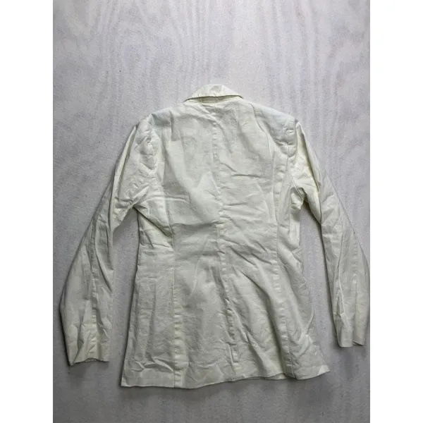 Abercrombie & Fitch Womens Linen Blend Double Breasted Blazer Cream‎ Small S - Image 8