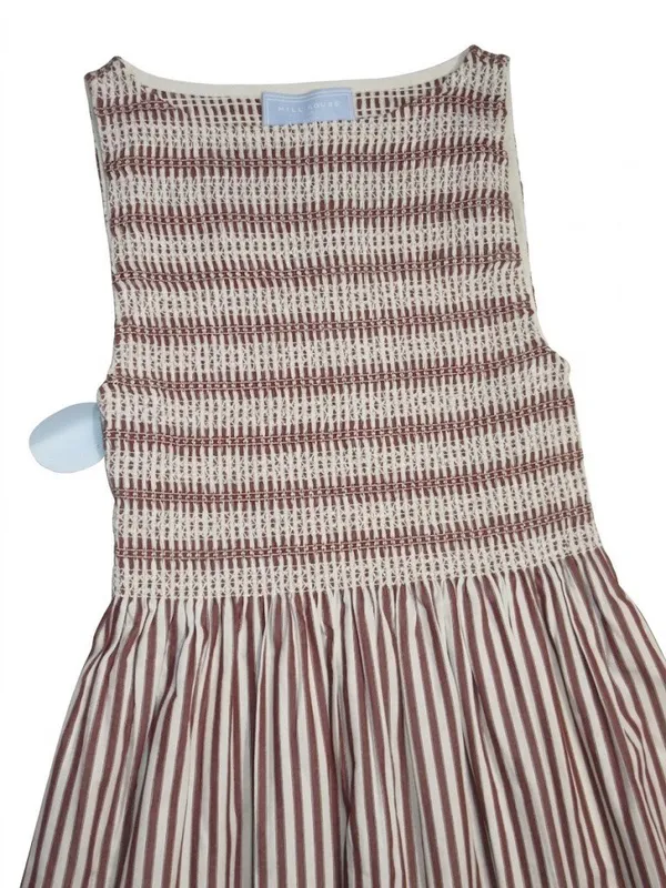 NWT Hill House Cosima Nap in Rust Stripe Cotton Smocked Dress M - Image 6
