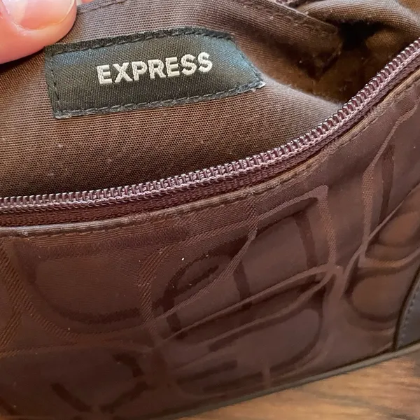 Y2K Express Brown Print Leather Shoulder Bag - Image 7