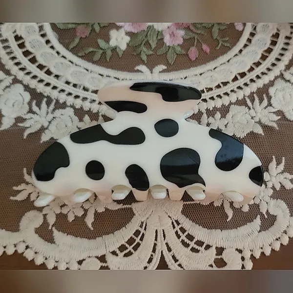 Western Cowboy Hat And Cow Print Hair Clip Set - Image 2