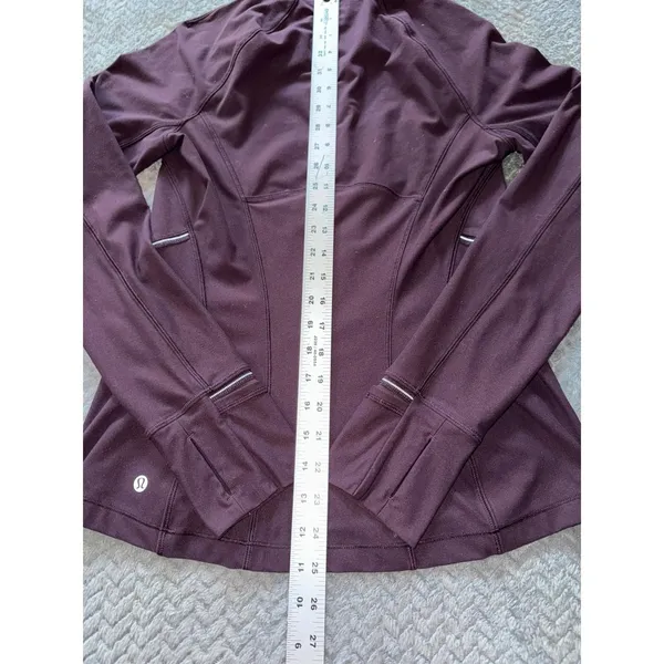Lululemon Define Athletica Half Zip Pullover Running Top Thumb Holes Purple Sz 6 - Image 8
