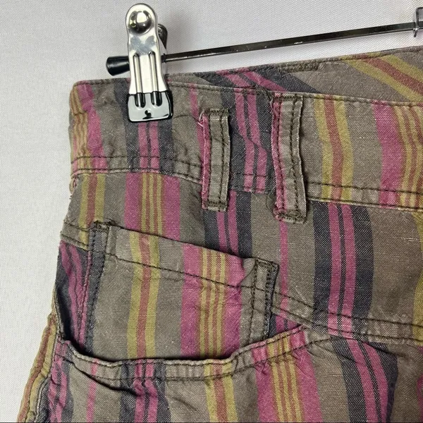 Free People Morning Rain Linen Striped‎ Cut Off Shorts 0 - Image 6