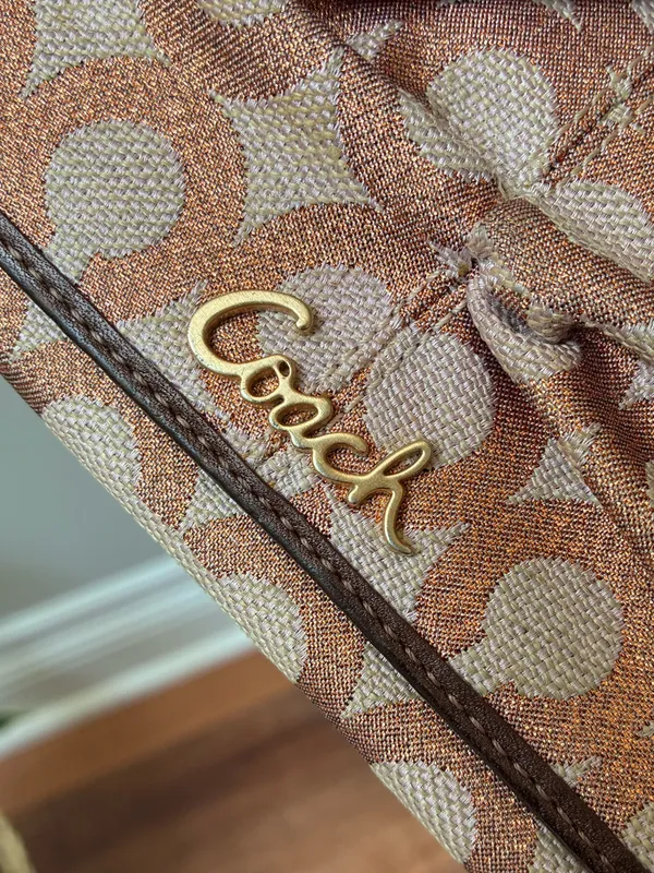 Coach Signature Jacquard Ruched Long Wallet, Glitter Monogram Print, Y2K - Image 12