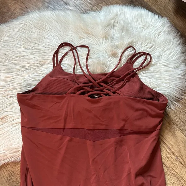 ATHLETA Hyper Focused Bra Dress In Powervita In Dried Cinnamon - Image 4