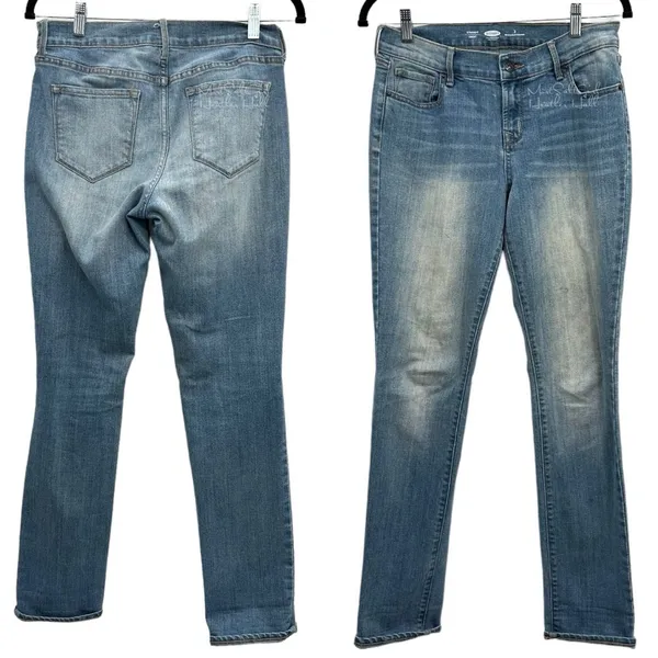 Old Navy Medium Wash Straight Leg Denim Jeans Size 27 - Image 6