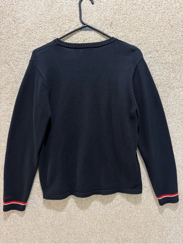 Liz Claiborne Vintage 100% cotton preppy knit sweater LizGolf‎ country club bookish classic - Image 2