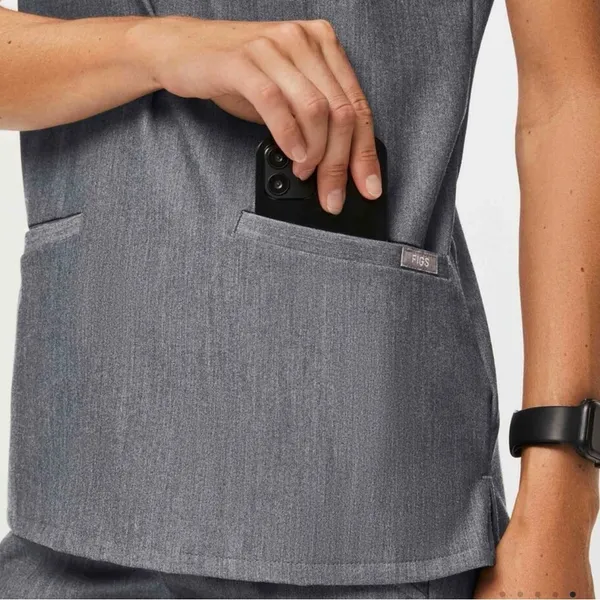 Figs Casma Three Pocket Scrub Top Size Small Graphite Womens… - Image 5