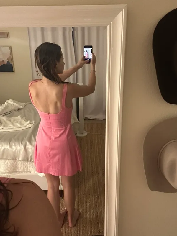 ZARA Pink Pleated Mini Dress - Image 5
