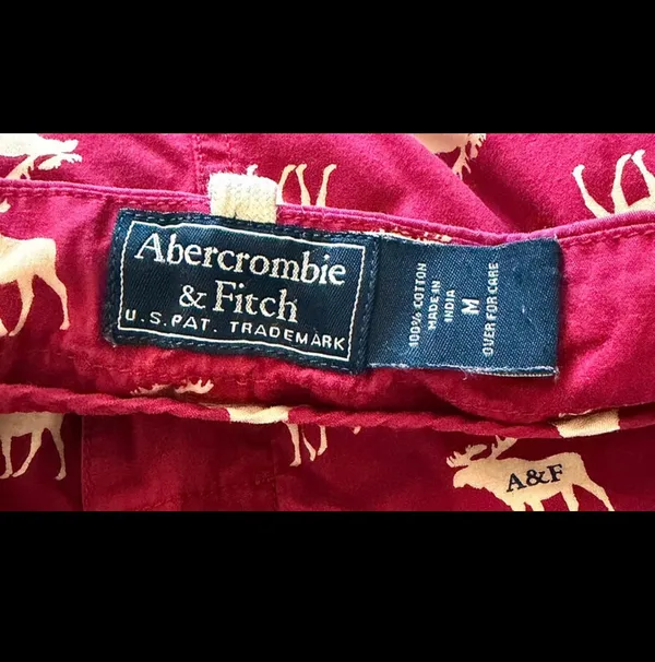 Vintage Abercrombie & Fitch Red Moose Print Lounge Pants - Image 6