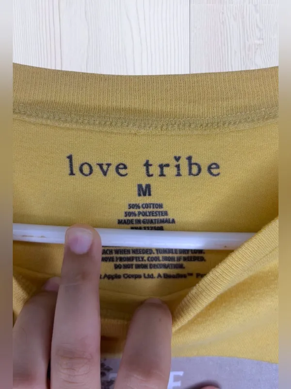 Love Tribe THE BEATLES Abbey Road Graphic Crop Top in Mustard Yellow | Size M - Image 6
